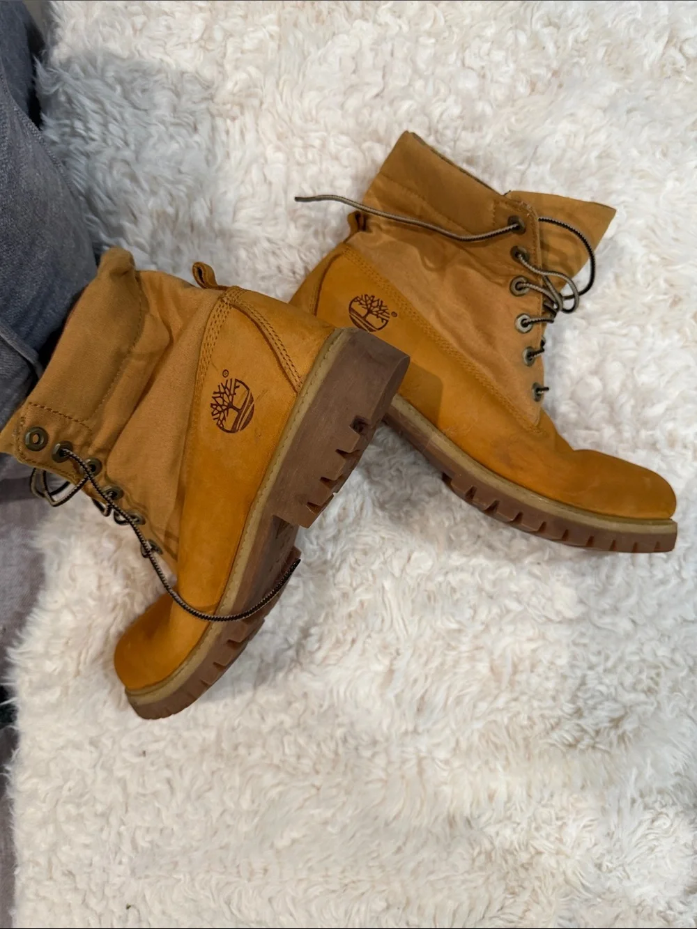 Timberland Wheat/Tan Nubuck Camo-Lined Boots - Picture 5 of 6